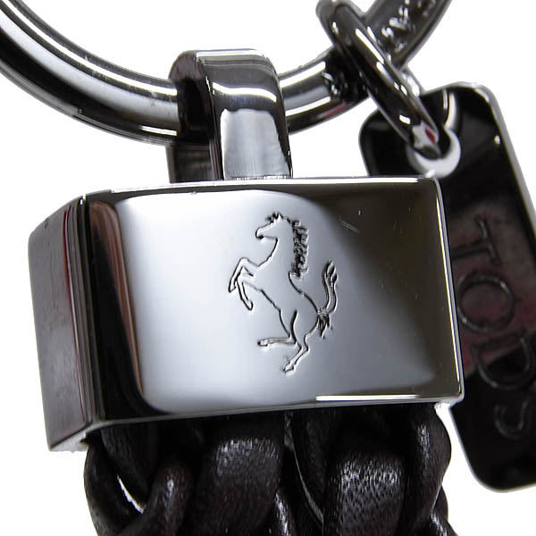 Ferrari Intrecciato Leather Strap Keyring by TODS