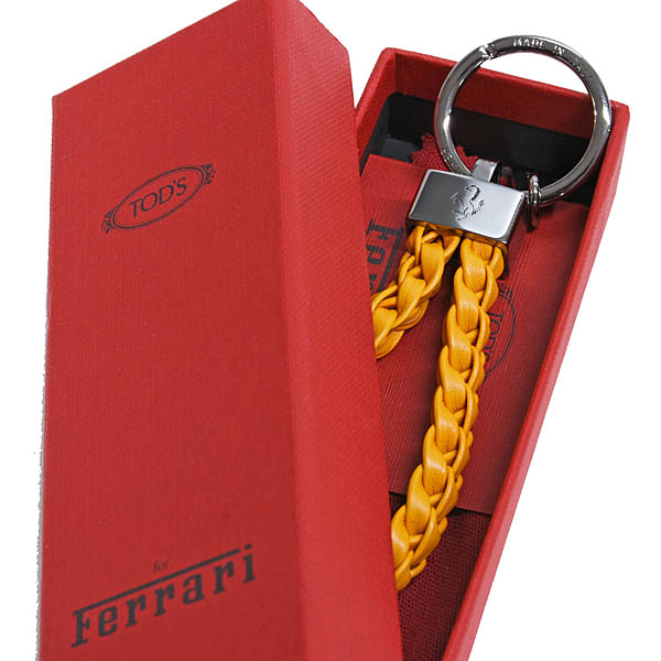 Ferrari Intrecciato Leather Strap Keyring by TODS