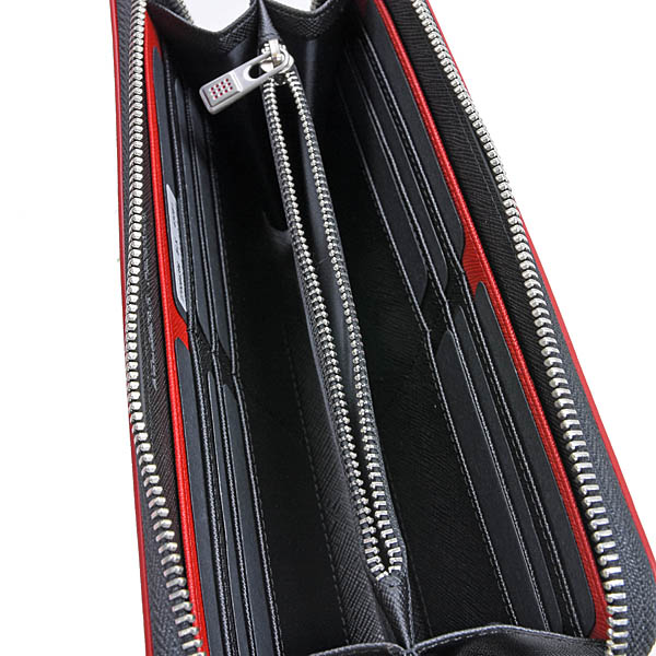 Ferrari Genuine Round Zip Long Wallet