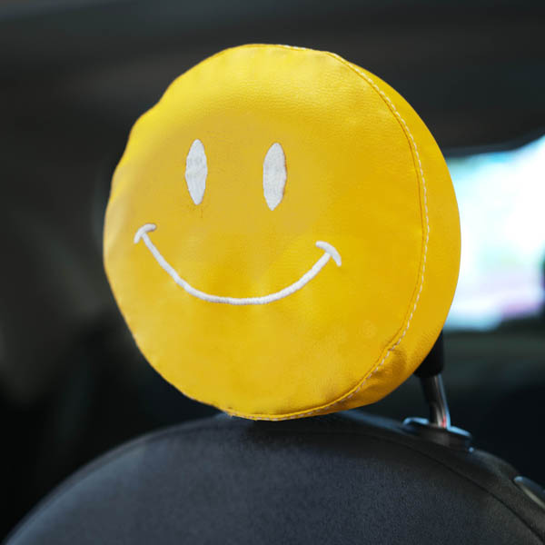 FIAT 500 Chemical leather headrest cover for Series4 (Smile/Yellow)