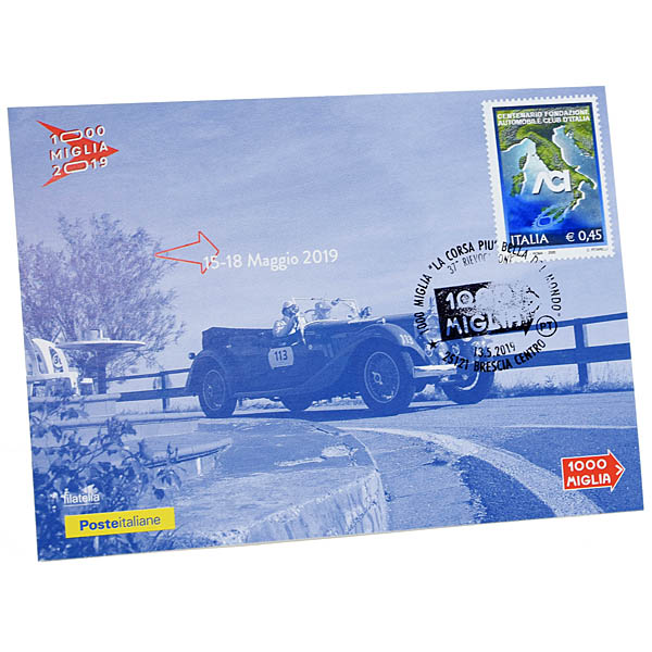 1000MIGLIA 2019 Commemorative Postcard by Poste Italiane