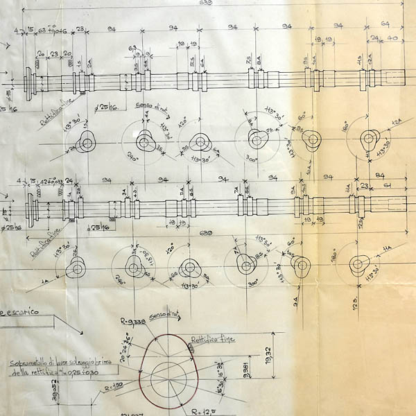 Ferrari 330GT 2+2(Tipo209)エンジンカムシャフト設計図