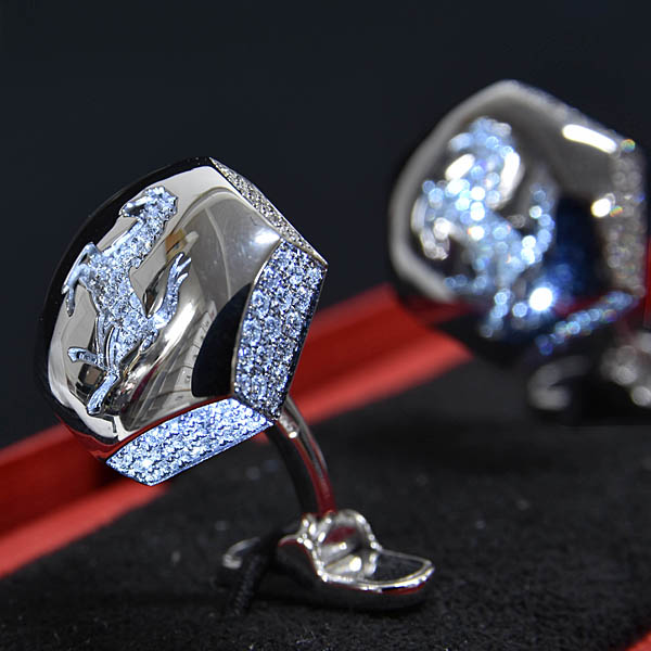 Ferrari純正Cavallinoホワイトゴールド&ダイヤモンドカフス