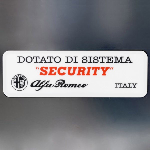 Alfa Romeo Security Sticker