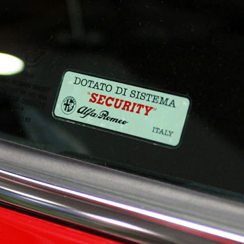 Alfa Romeo Security Sticker