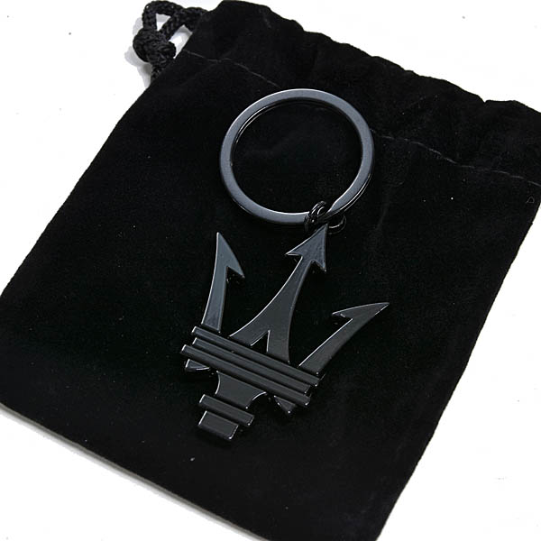 Genuine Maserati Trident-shaped Key Ring (Black)