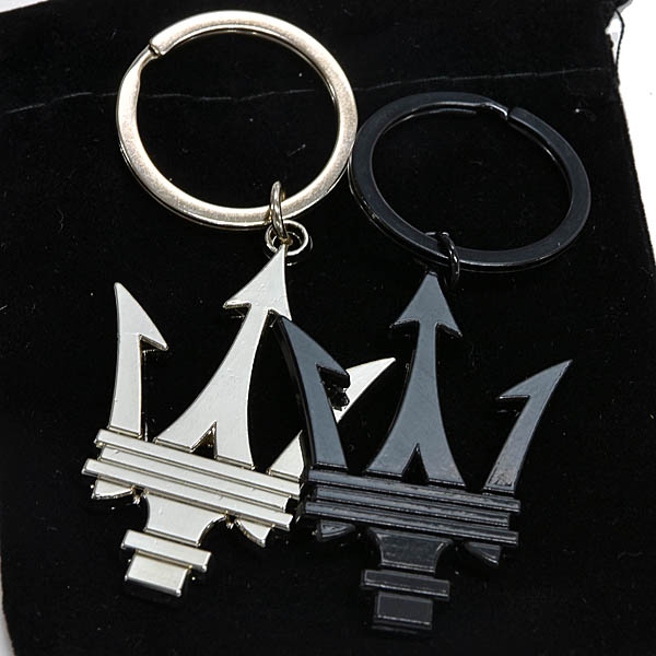 Genuine Maserati Trident-shaped Key Ring (Black)