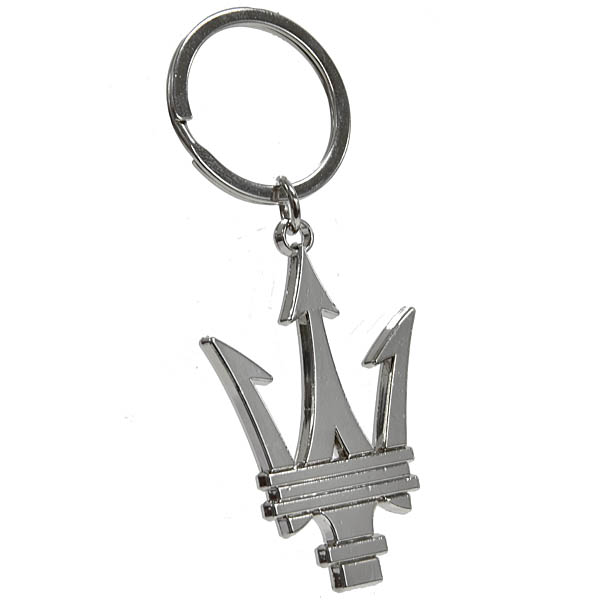 Genuine Maserati Trident-shaped Key Ring (Silver)