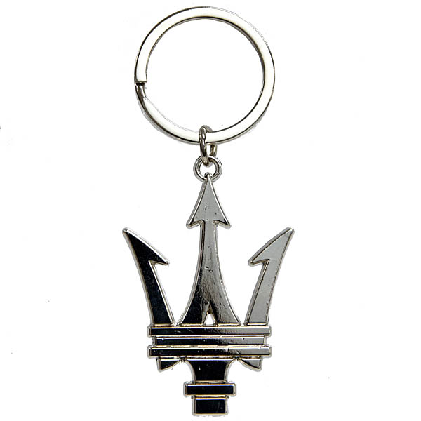 Genuine Maserati Trident-shaped Key Ring (Silver)