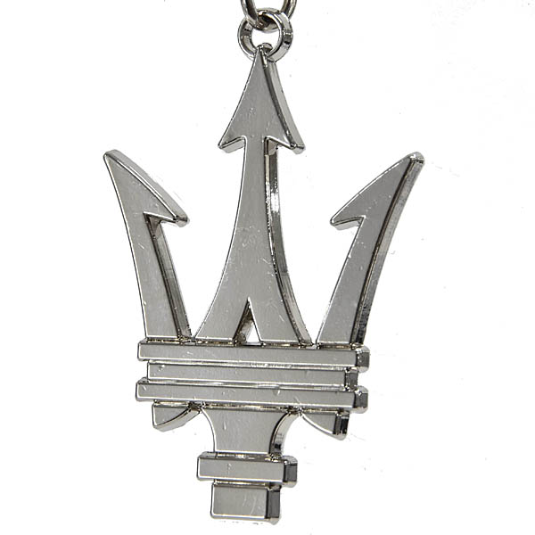 Genuine Maserati Trident-shaped Key Ring (Silver)