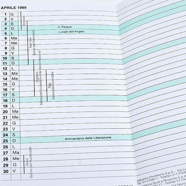 Pininfarina Diary 1999