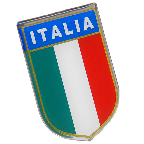 Italian Flag Crest Shaped 3D Sticker Type D