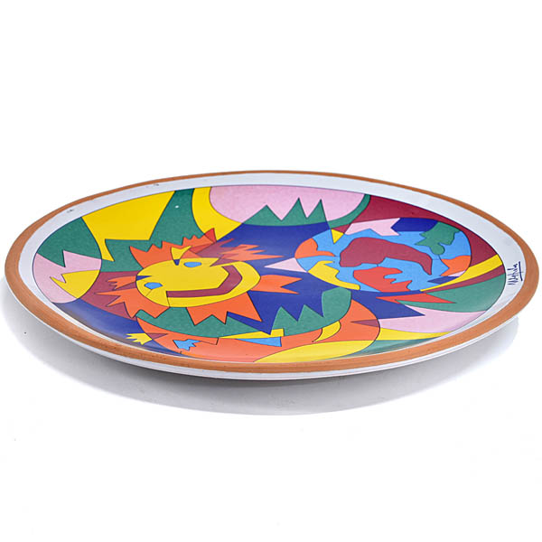 FIAT BRAVO e BRAVA Launch Commemorative Plate 1995 by Ugo Nespolo