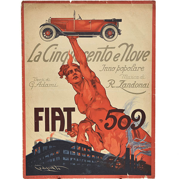 FIAT 509 LA CINQUECENTO E NOVE Original Song Sheet Music 1925 