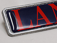 LANCIA Logo Emblem Plate (Navy/Red)