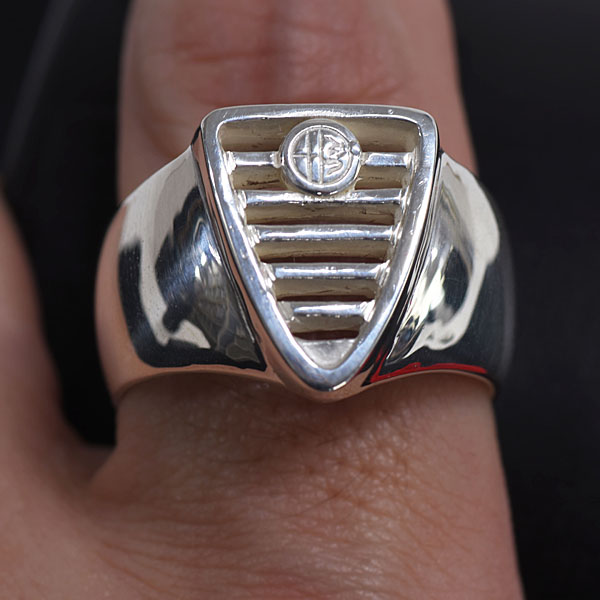 Alfa Romeo Grill Shaped Silver Ring